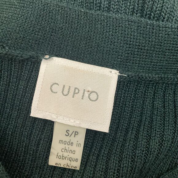 Cupio Ponderosa Green V-Neck Bishop Sleeve Sweater Soft Knit Pullover S - Picture 13 of 14